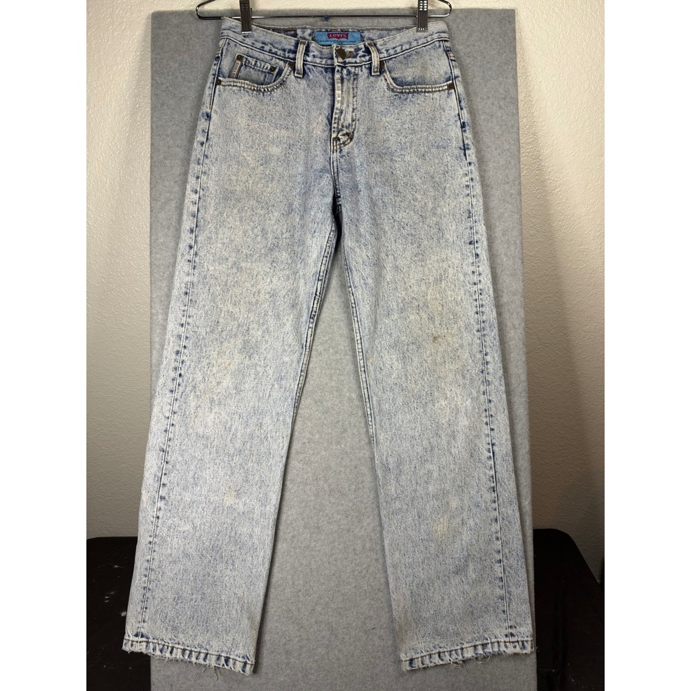 Vintage Levis Red Tab Acid Wash Jeans Straight Leg Light Blue Denim 26x32